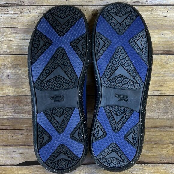 WORLD BOOTS Sz 11 Mens Chukka Moccasin Boots 100% Leather Suede Blue - Picture 8 of 16